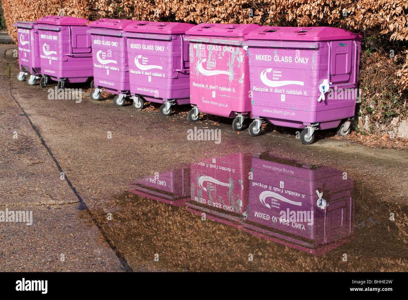 Recycling Wheelie Bins Stock Photo Alamy