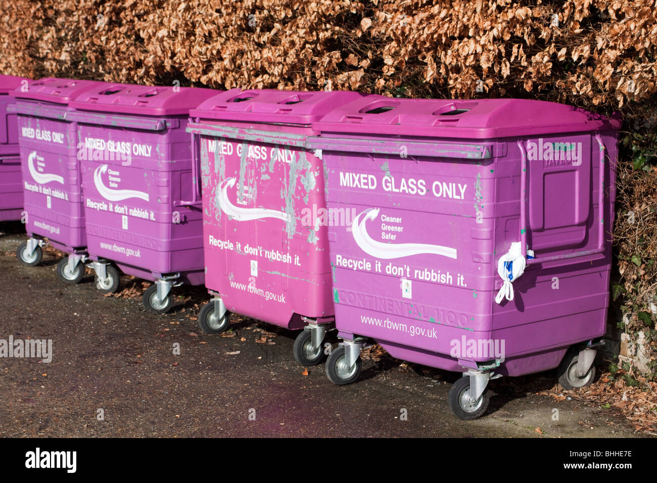 Recycling Wheelie Bins Stock Photo Alamy