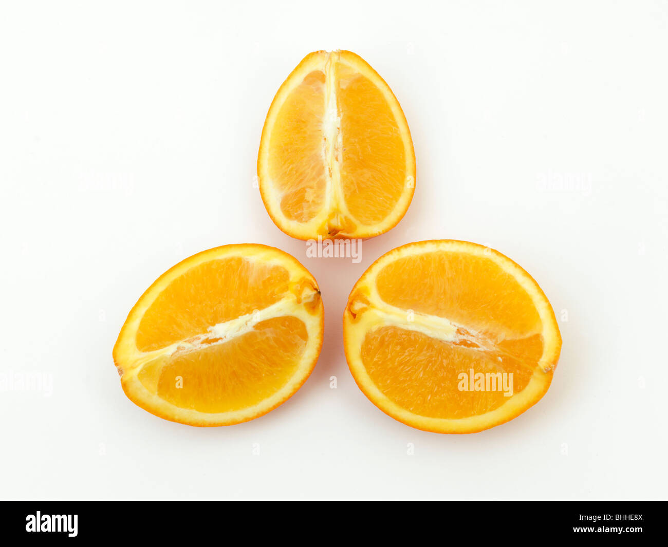 An Orange Cut Into Equal Parts Stock Photo Alamy
