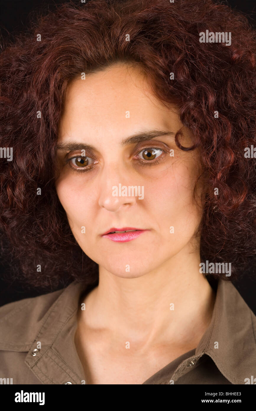 Portrait shocked black woman Cut Out Stock Images & Pictures - Alamy