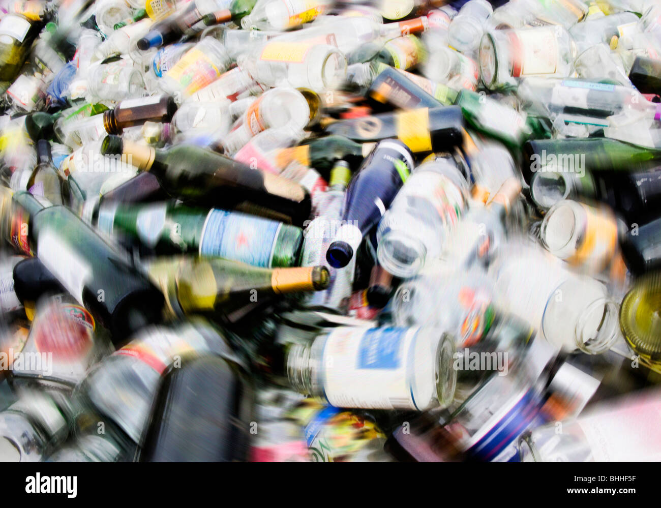 bin of recycled glass trash Stock Photo Alamy