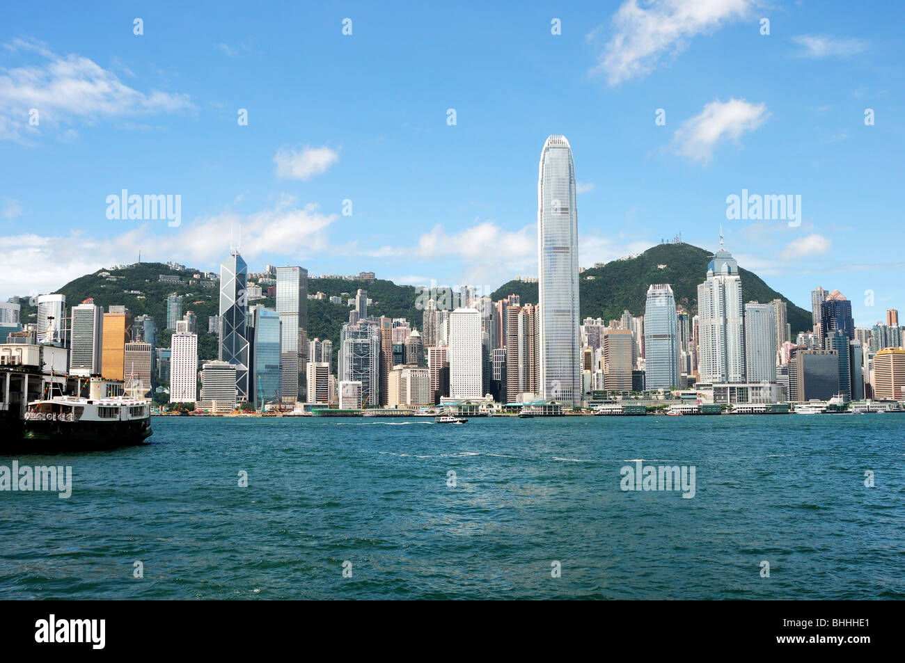 Hong Kong island, photo taken from Victoria Harbor Stock Photo