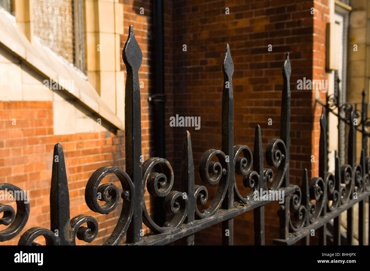 Close up detail of decorative iron railings Stock Photo - Alamy