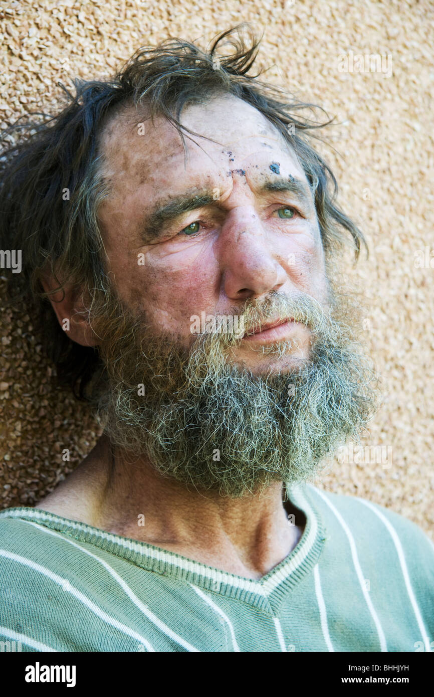 Beggaring Despair of homeless beggar Stock Photo - Alamy