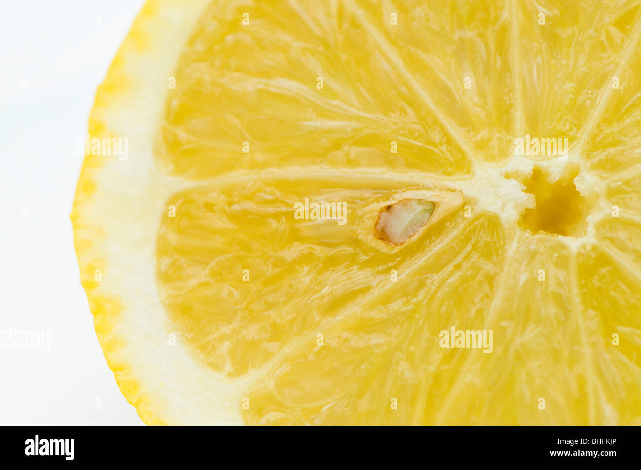 Close up of the inside of a lemon Stock Photo