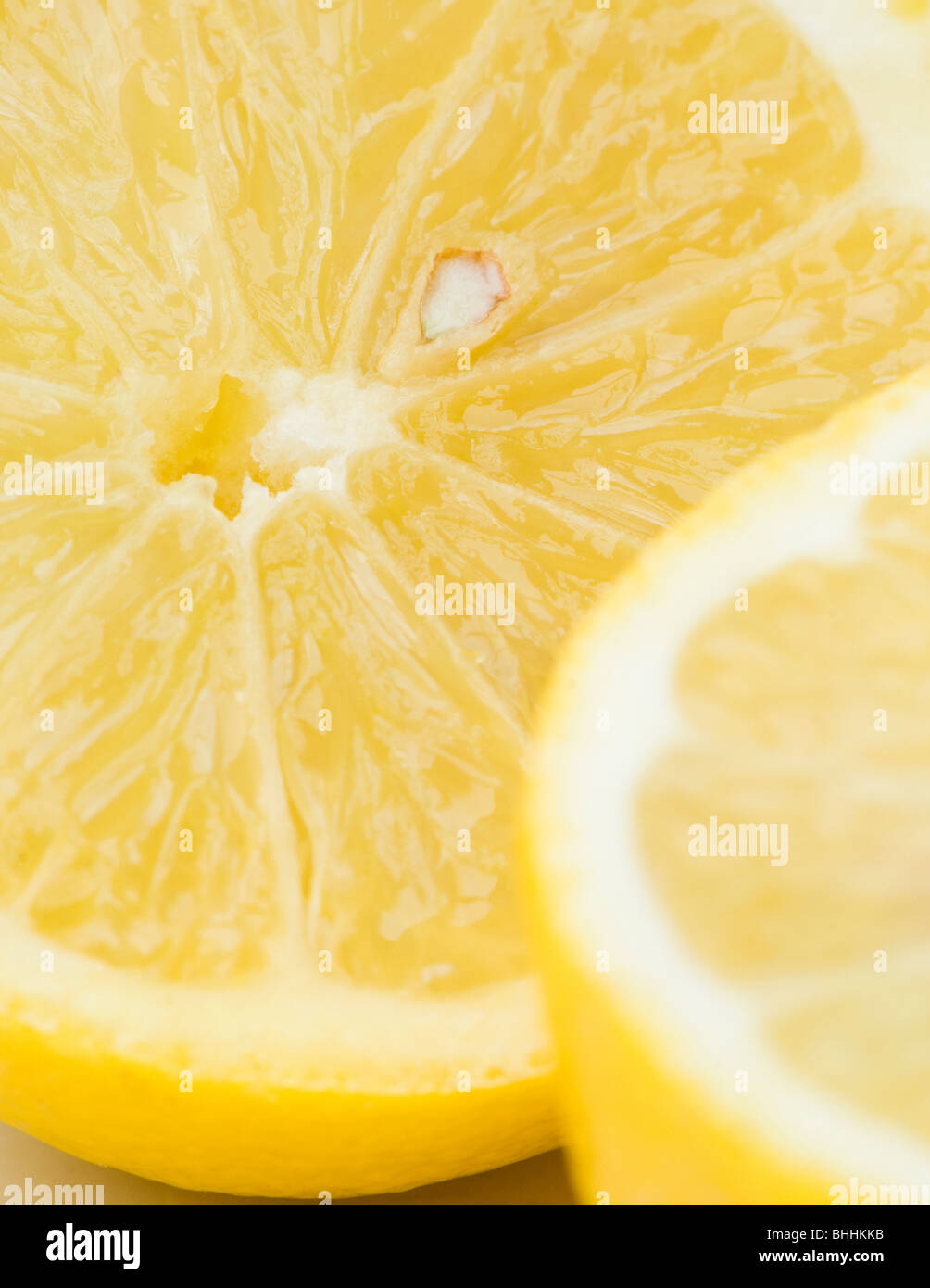 Close up of the inside of a lemon Stock Photo