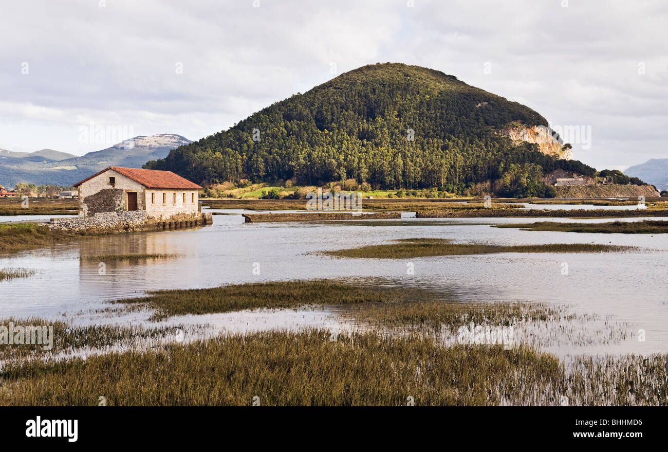 Watermill in marine, Escalante, Cantabria, Spain Stock Photo