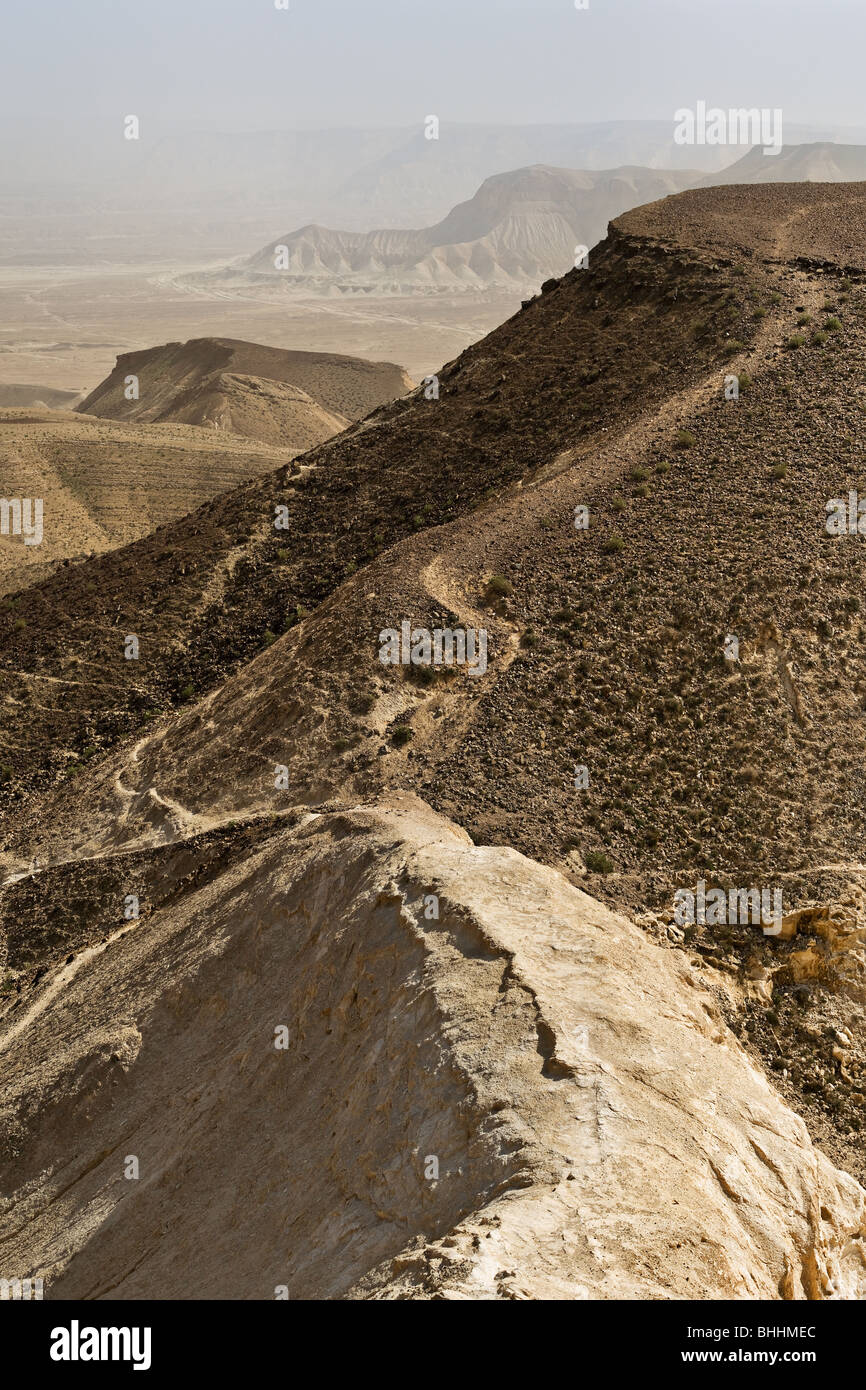 Pass in Negev desert mountains, Israel Stock Photo
