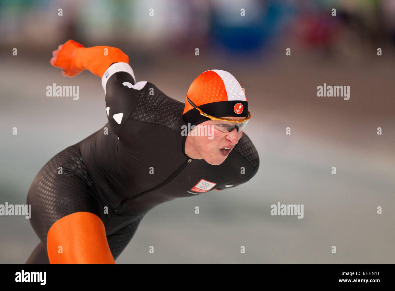 Sven Kramer (NED) winning the gold medal in the 5000m Speed Skating at the 2010 Olympic Winter Games Stock Photo