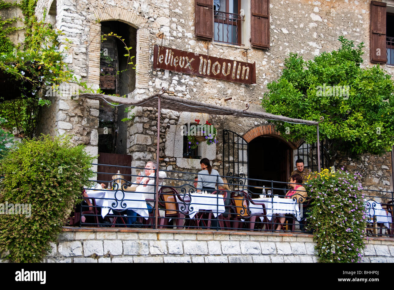French Restaurant at St Paul de Vence Stock Photo Alamy