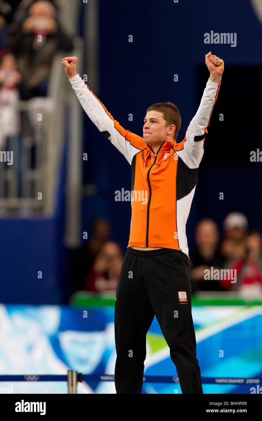 Sven Kramer (NED) winning the gold medal in the 5000m Speed Skating at the 2010 Olympic Winter Games Stock Photo