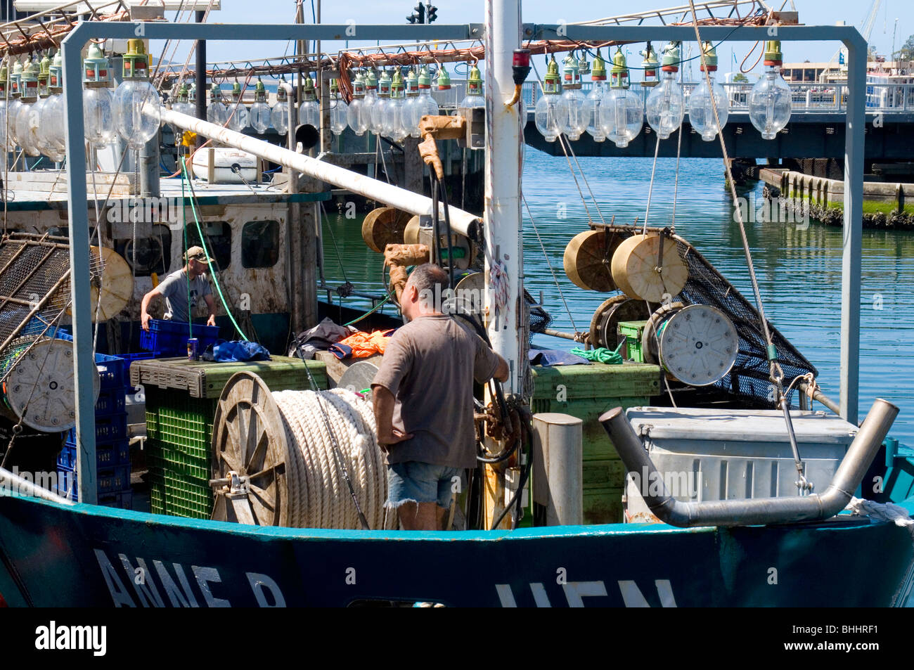 Scallop fishing vessel in dock, Hobart, Tasmania, Australia Stock Photo