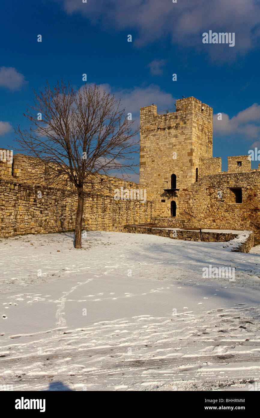 Belgrade Kalemegdan fortress winter snow Stock Photo