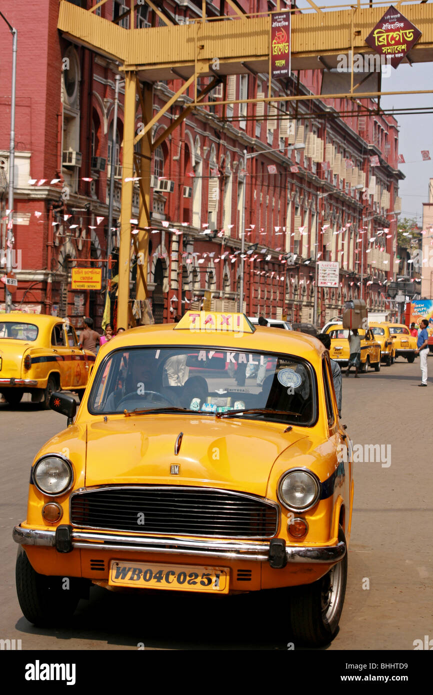 Classic Indian Ambassador taxi in Kolkata (Calcutta), India. Stock Photo