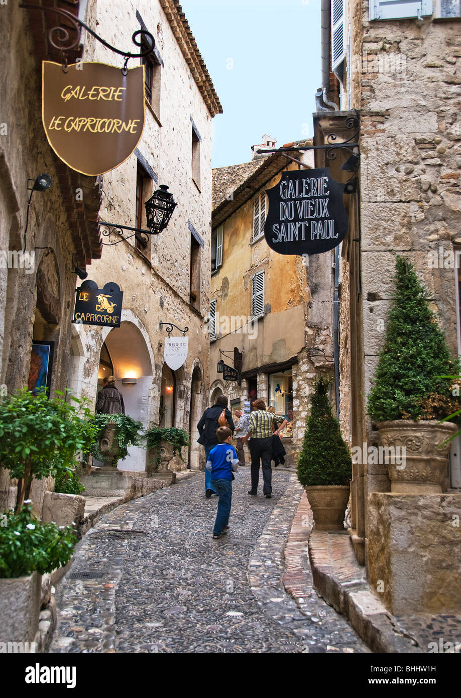 Sightseeing in St Paul de Vence Stock Photo