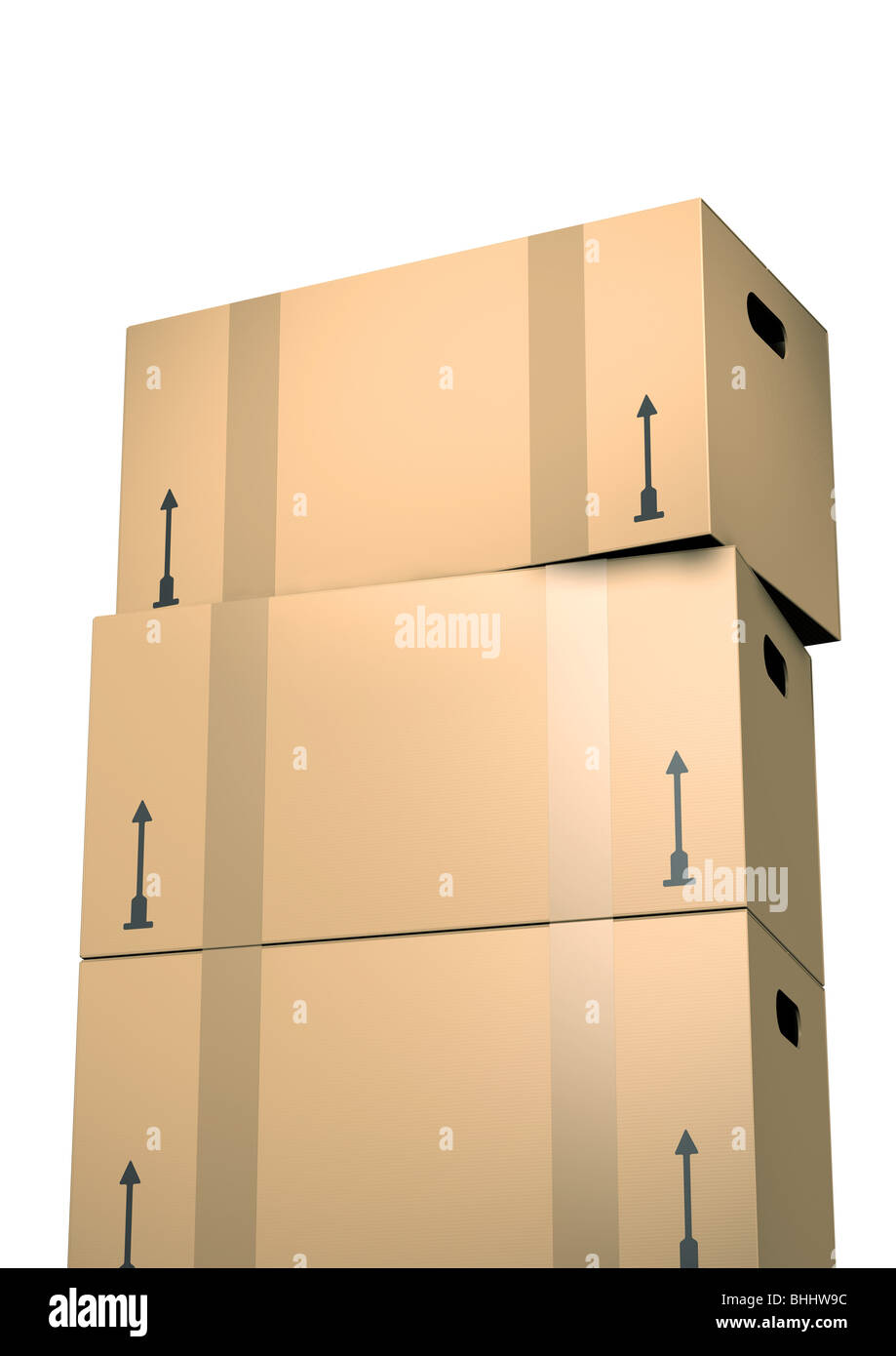 A Stack of Cardboard Boxes Stock Photo