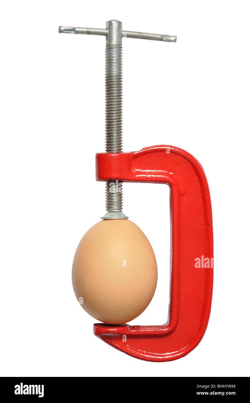 Egg in Clamp Stock Photo