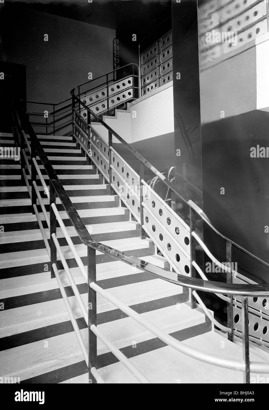 Staircase detail of the Odeon, Denmark Hill, London, 1934-1939. Artist: J Maltby Stock Photo