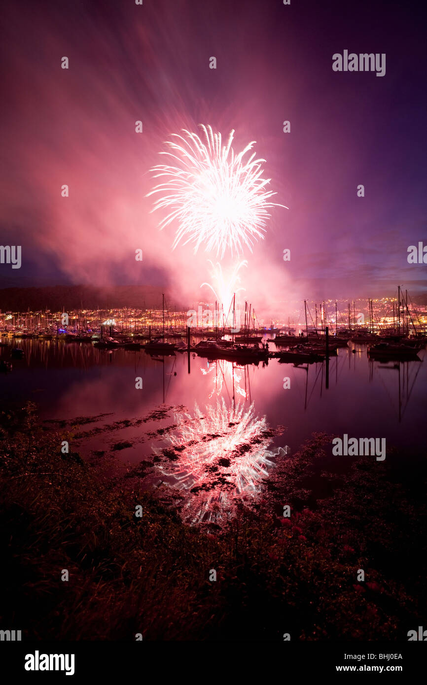 Dartmouth Regatta with the popular Fireworks Display, Dartmouth, South