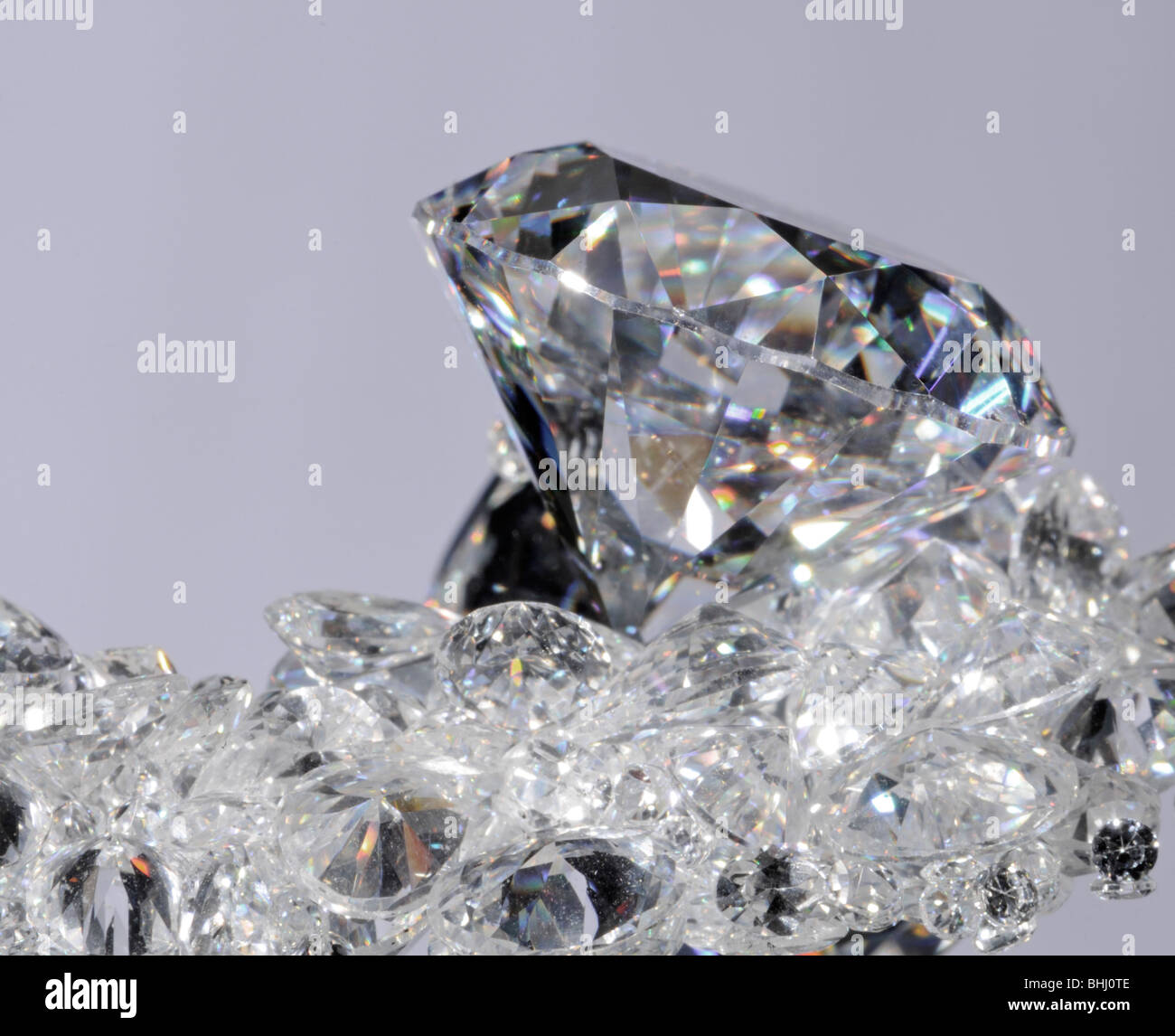Diamonds (lab-created cubic zirconia) Stock Photo