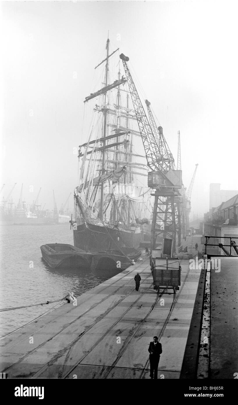 The 'Pamir', a sailing ship, in the Royal Victoria Dock, Canning Town, London, c1945-c1965. Artist: SW Rawlings Stock Photo