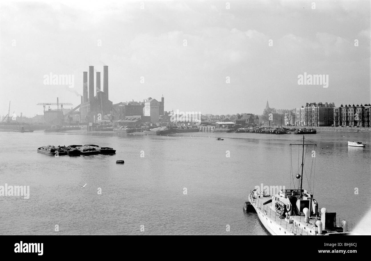 Fulham Power Station, London, c1945-c1965. Artist: SW Rawlings Stock Photo