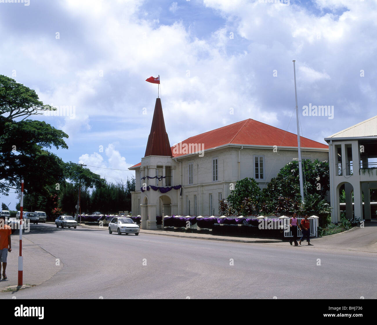 Town centre showing Tongan Parliament Building, Nuku'alofa, Tongatapu, Tonga Stock Photo