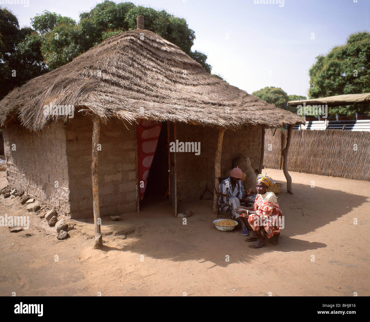 House in local village, Saloum Delta National Park, Senegal Stock Photo