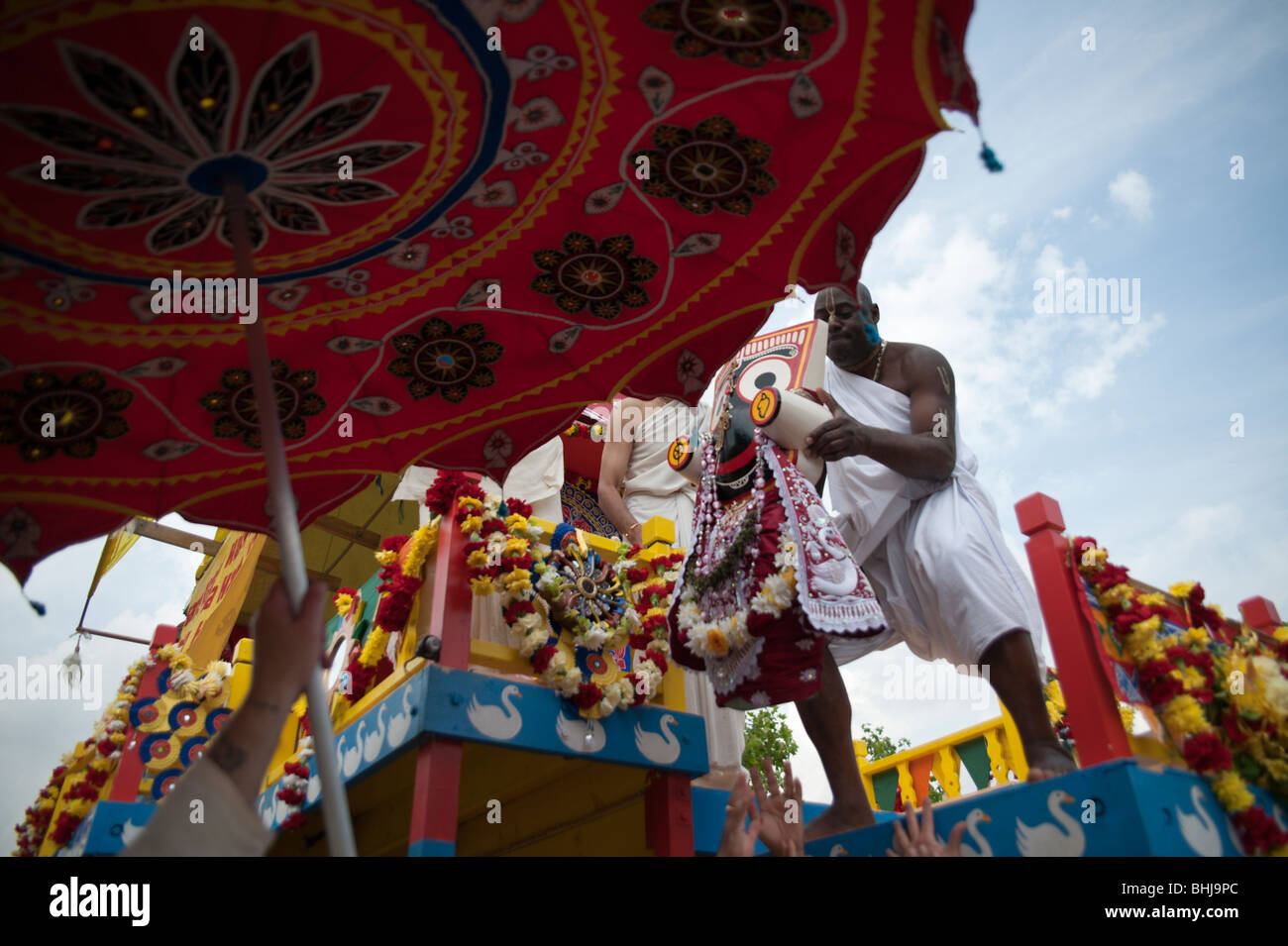 Rathayatra chariot festival, London. Lord Jagannatha (Krishna) is