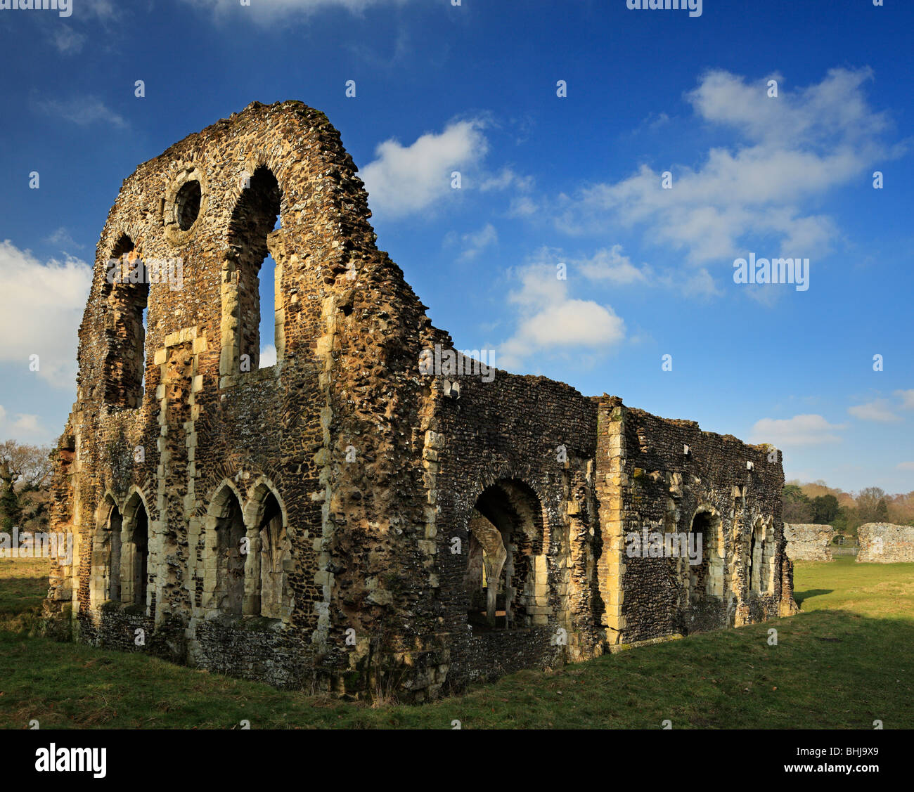 The ruins of Waverley Abbey. Stock Photo