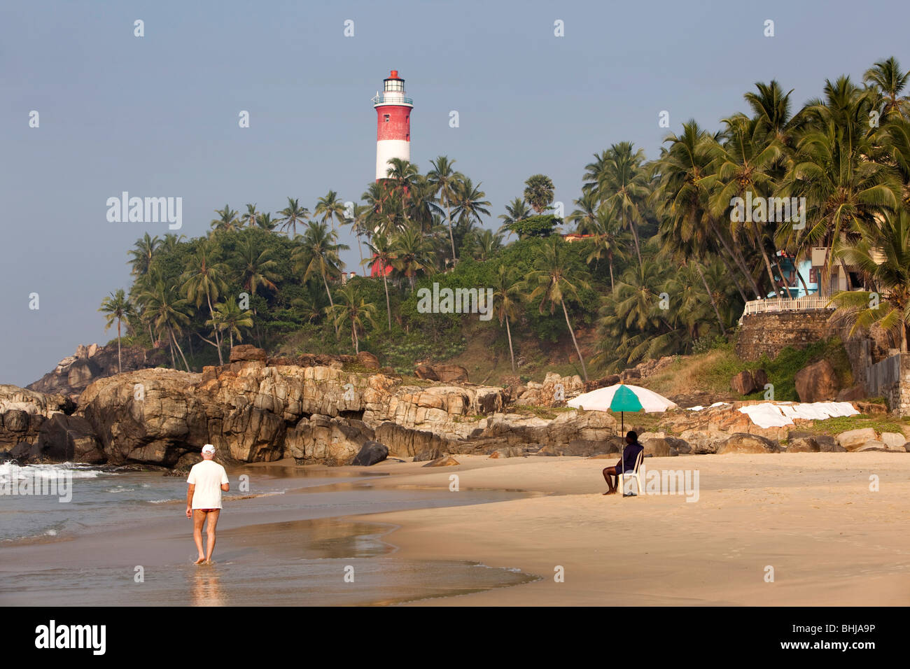India, Kerala, Kovalam, Vizhinjam lighthouse Stock Photo