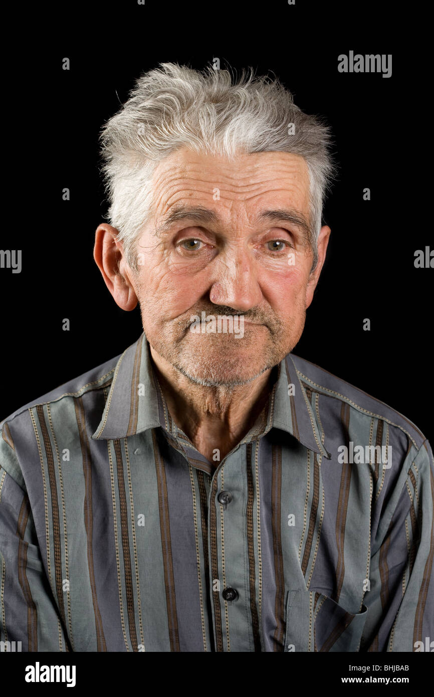 Portrait Of An Old Man Isolated On Black Stock Photo 28063571 Alamy