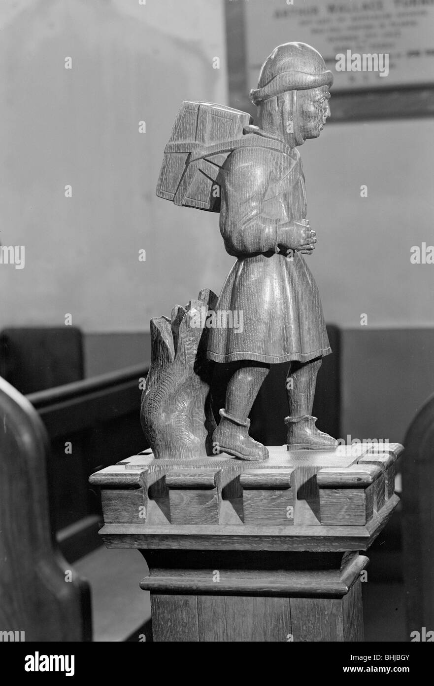 'Pedlar' pew end, Swaffham, Norfolk, 1964. Artist Laurence Goldman