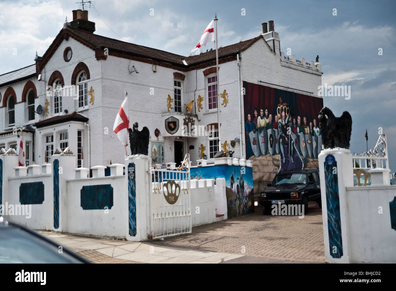 Camelot Castle, home of 'celebrity gangster Dave Courtney', who was recently made bankrupt. Plumstead, Woolwich Stock Photo