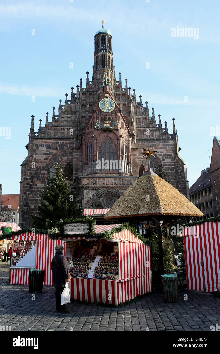 Christkindlmarkt, Christmas market Nuremberg, Franconia, Bavaria, Germany Stock Photo