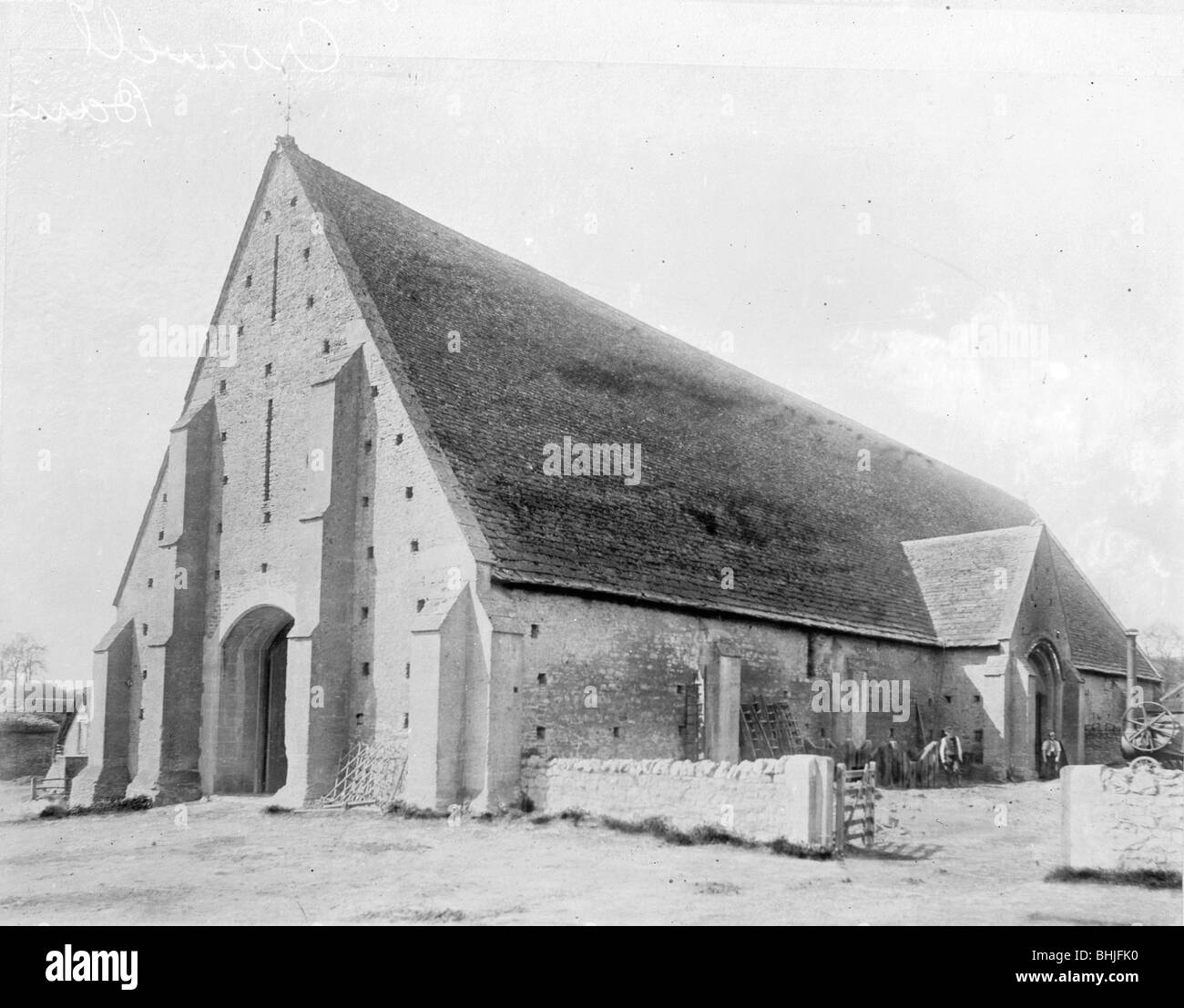 The Tithe or Abbey Barn, Great Coxwell, Oxfordshire, c1900. Artist: Henry Taunt Stock Photo