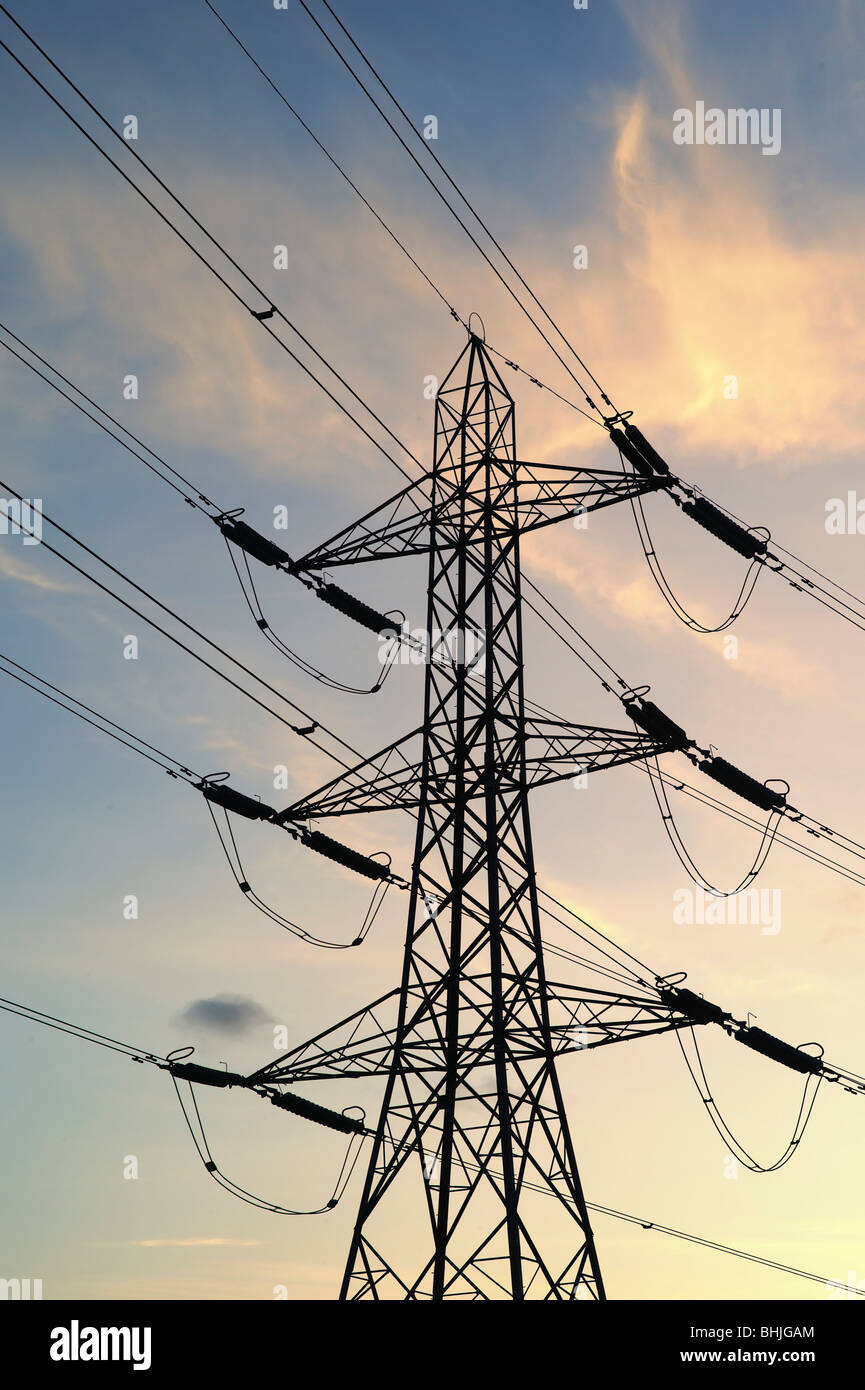 electricity pylons in the countryside Stock Photo - Alamy