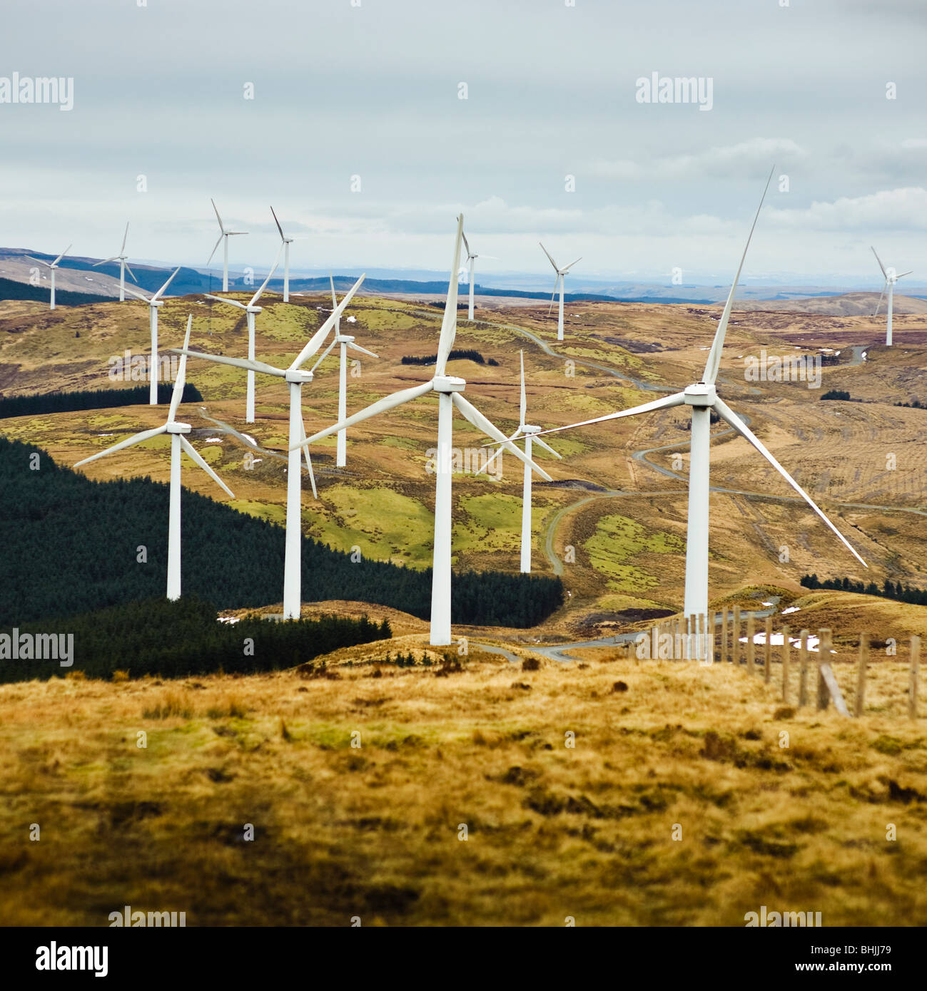 Cefn Croes wind farm, Ceredigion Wales UK Stock Photo