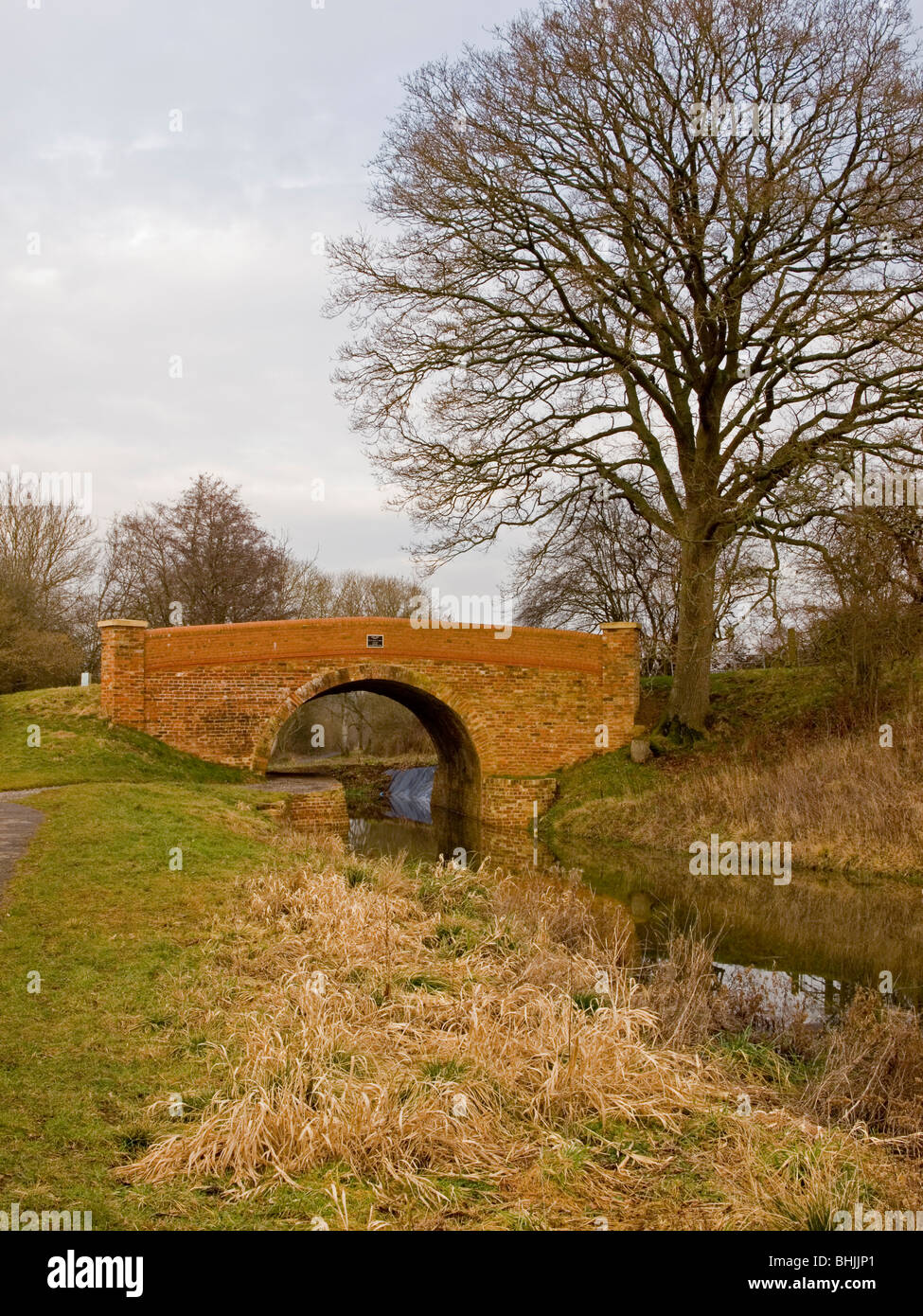 restored canal bridge Naish Hill Lacock Stock Photo