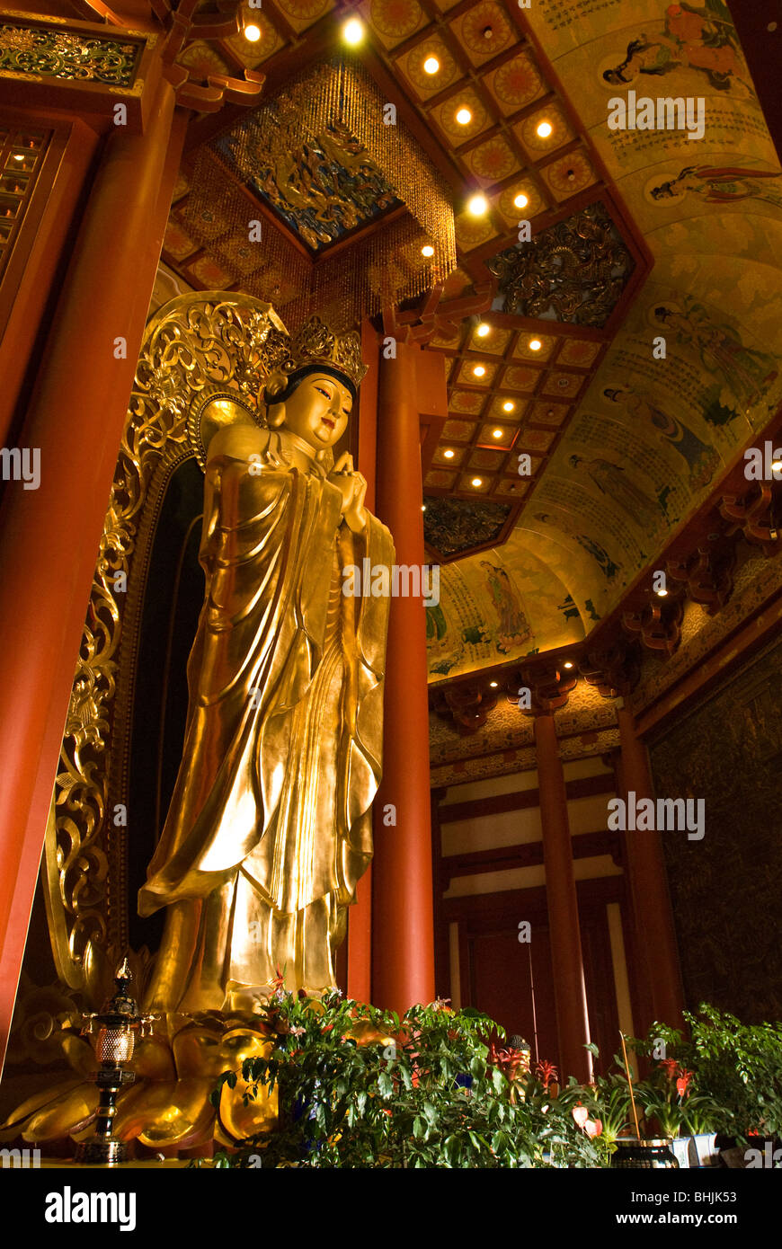 Interior of pagoda at Tianning Temple, Changzhou, Jiangsu province ...