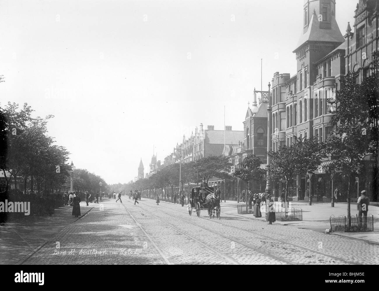 Lord Street, Southport, Lancashire, 1890-1910. Artist: Unknown Stock Photo