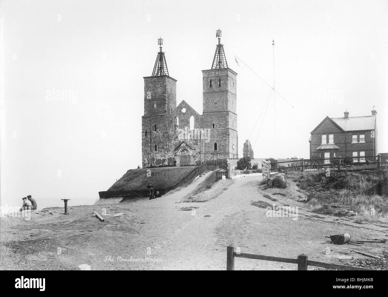 St Mary's Abbey, Reculver, Herne Bay, Kent, 1890-1910. Artist: Unknown Stock Photo