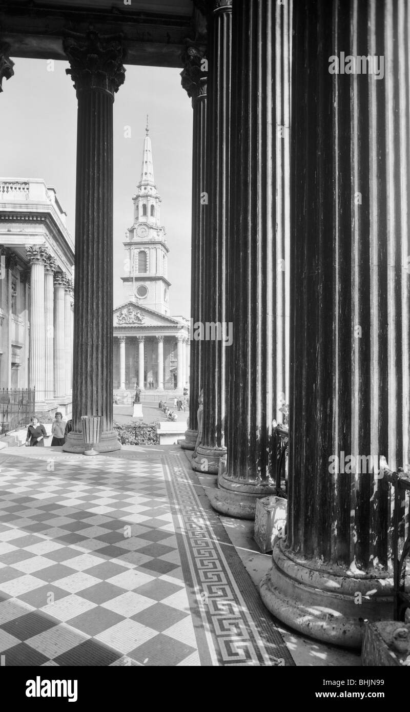 St Martin-in-the-Fields, Trafalgar Square, Westminster, London, 1945-1980. Artist: Eric de Maré Stock Photo
