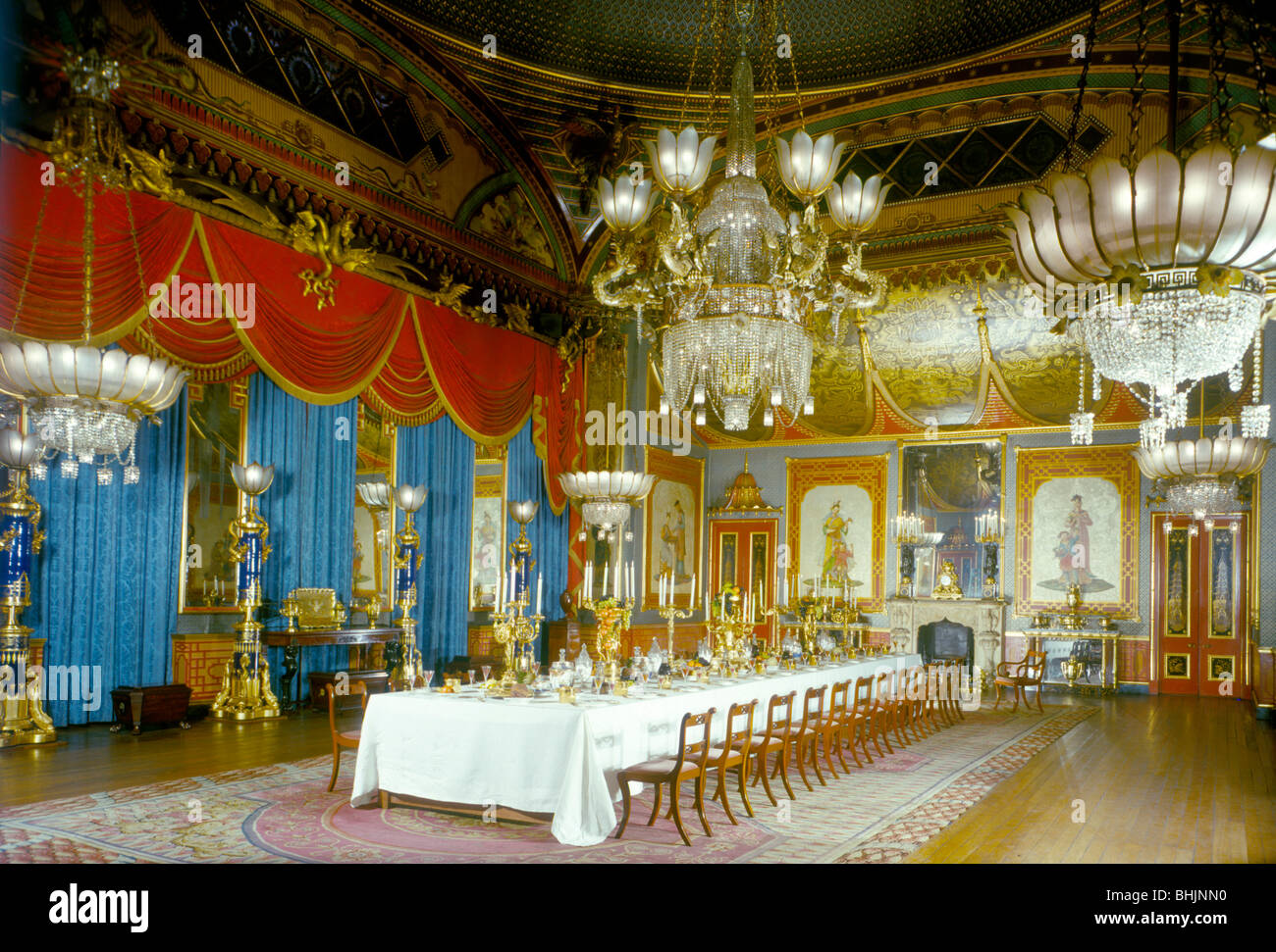 The Banqueting Hall, Royal Pavilion, Brighton, East Sussex, 1960s. Artist Eric de Maré Stock The Banqueting Hall, Royal Pavilion, Brighton, East Sussex, 1960s. Artist Eric de Maré Stock