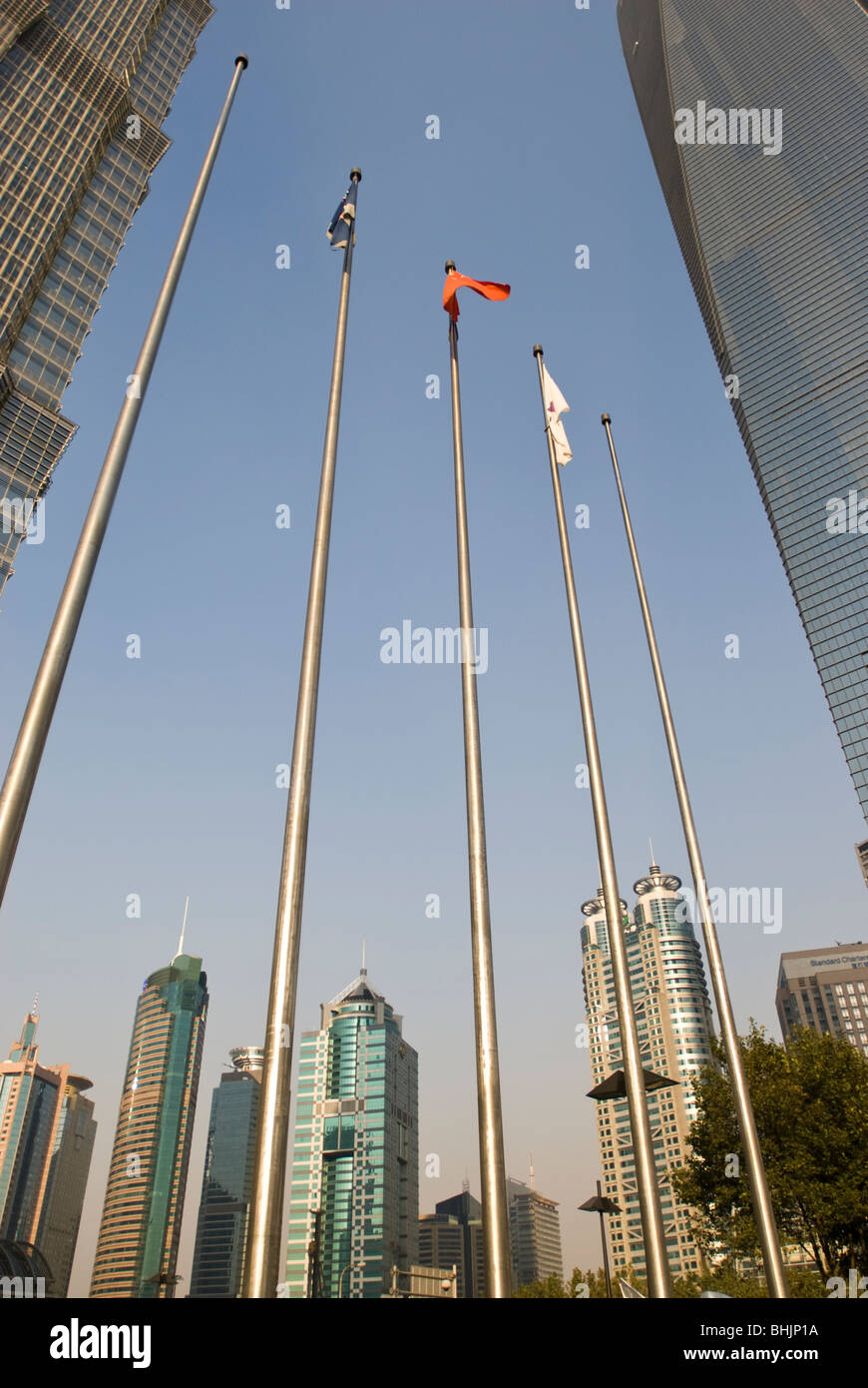 Modern skyscrapers of the Pudong, Shanghai, China, Asia Stock Photo
