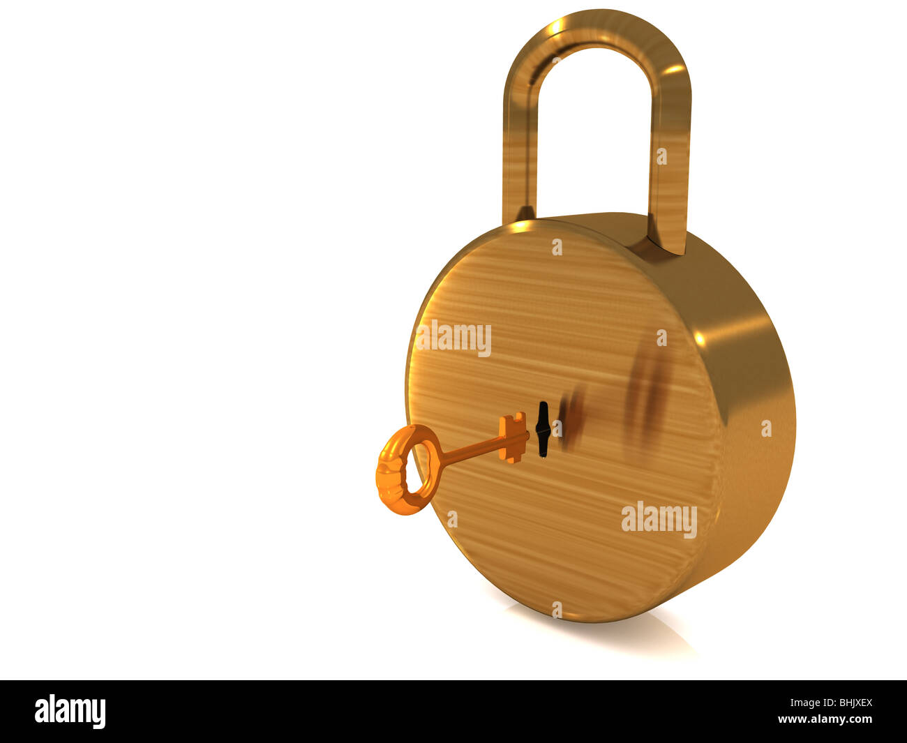 key and lock on white. 3d Stock Photo Alamy
