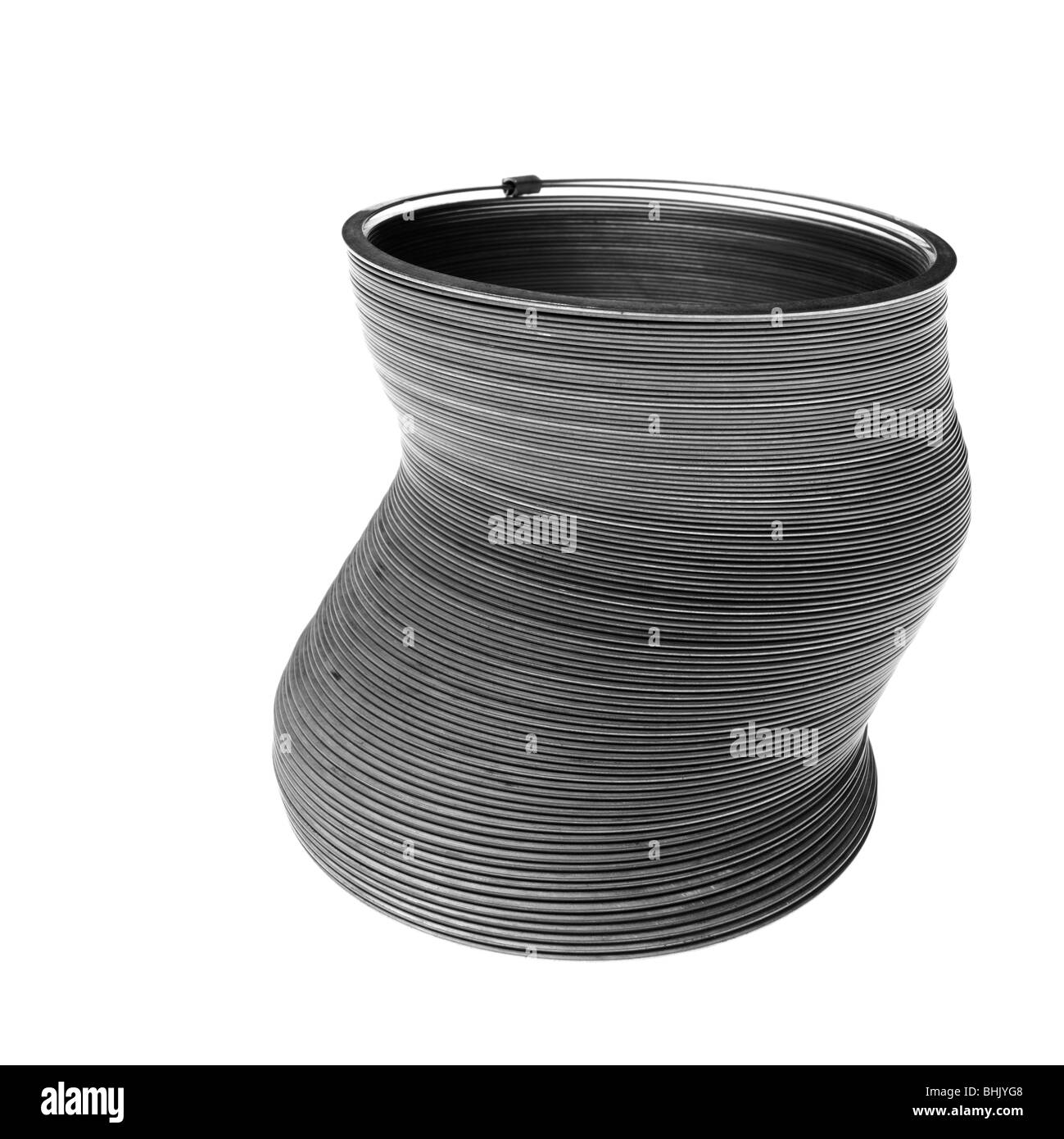 Slinky chrome on a white background Stock Photo
