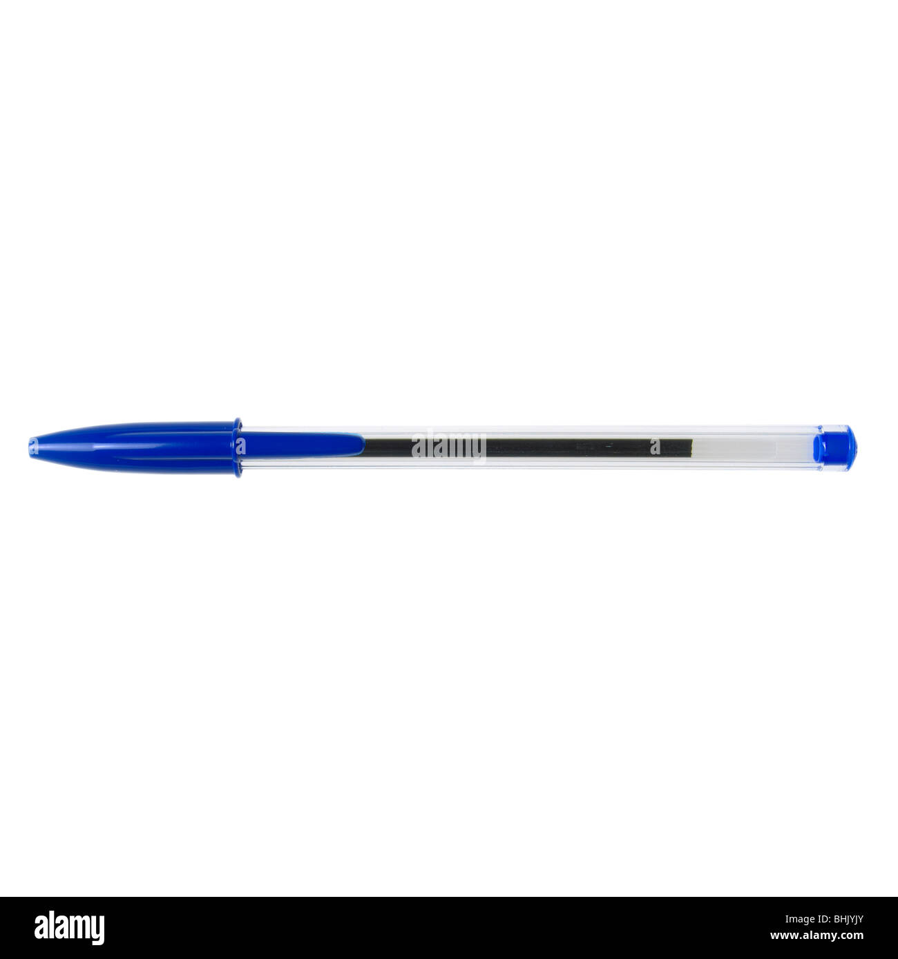 blue bic pen shot on a white background Stock Photo