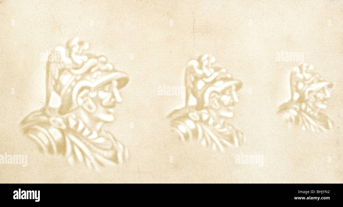 Beautifully detailed paper watermarks of famous landmarks and people