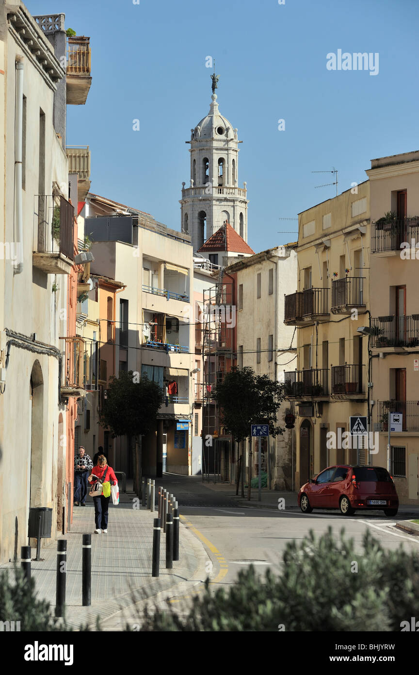 bell tower of St Antoni Abat, Vilanova i la Geltrú Stock Photo